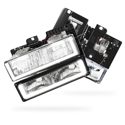 Chevrolet K1500 Cheyenne / Scottsdale / Silverado (1988 - 1999) U-LED DRL Replacement Headlights LH + RH