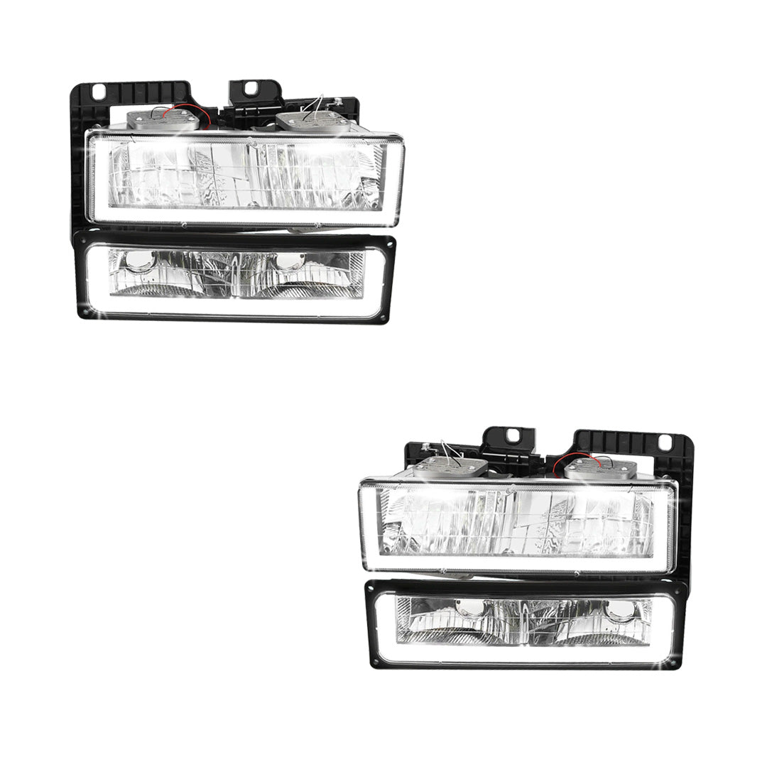 Chevrolet C3500 Cheyenne / Scottsdale / Silverado (1988 - 2000) U-LED DRL Replacement Headlights LH + RH
