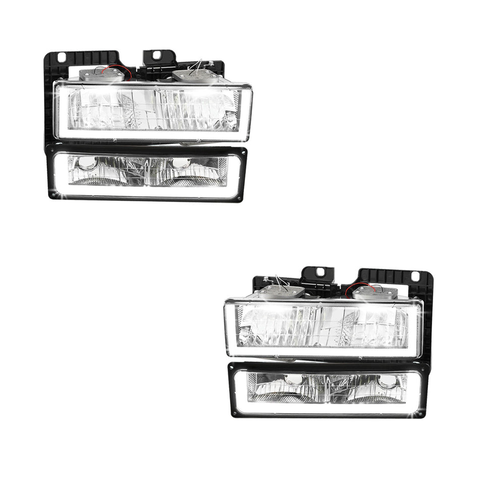Chevrolet K1500 Cheyenne / Scottsdale / Silverado (1988 - 1999) U-LED DRL Replacement Headlights LH + RH