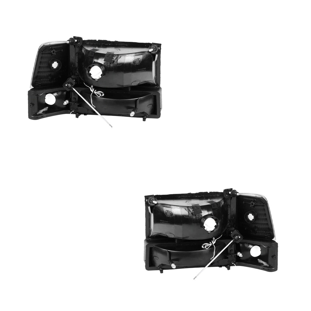Ford F-350 (1992 - 1996) LED DRL Replacement Headlights and Bumper Lights LH + RH