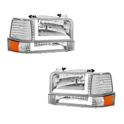 Ford F-350 (1992 - 1996) LED DRL Replacement Headlights and Bumper Lights LH + RH