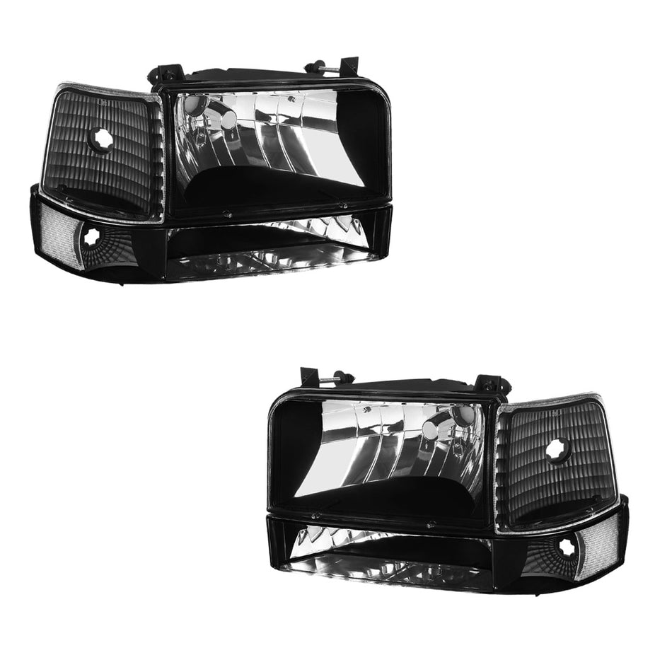 Ford F-350 (1992 - 1996) Replacement Headlights and Bumper Lights LH + RH