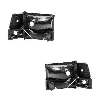 Ford F-350 (1992 - 1996) Replacement Headlights and Bumper Lights LH + RH