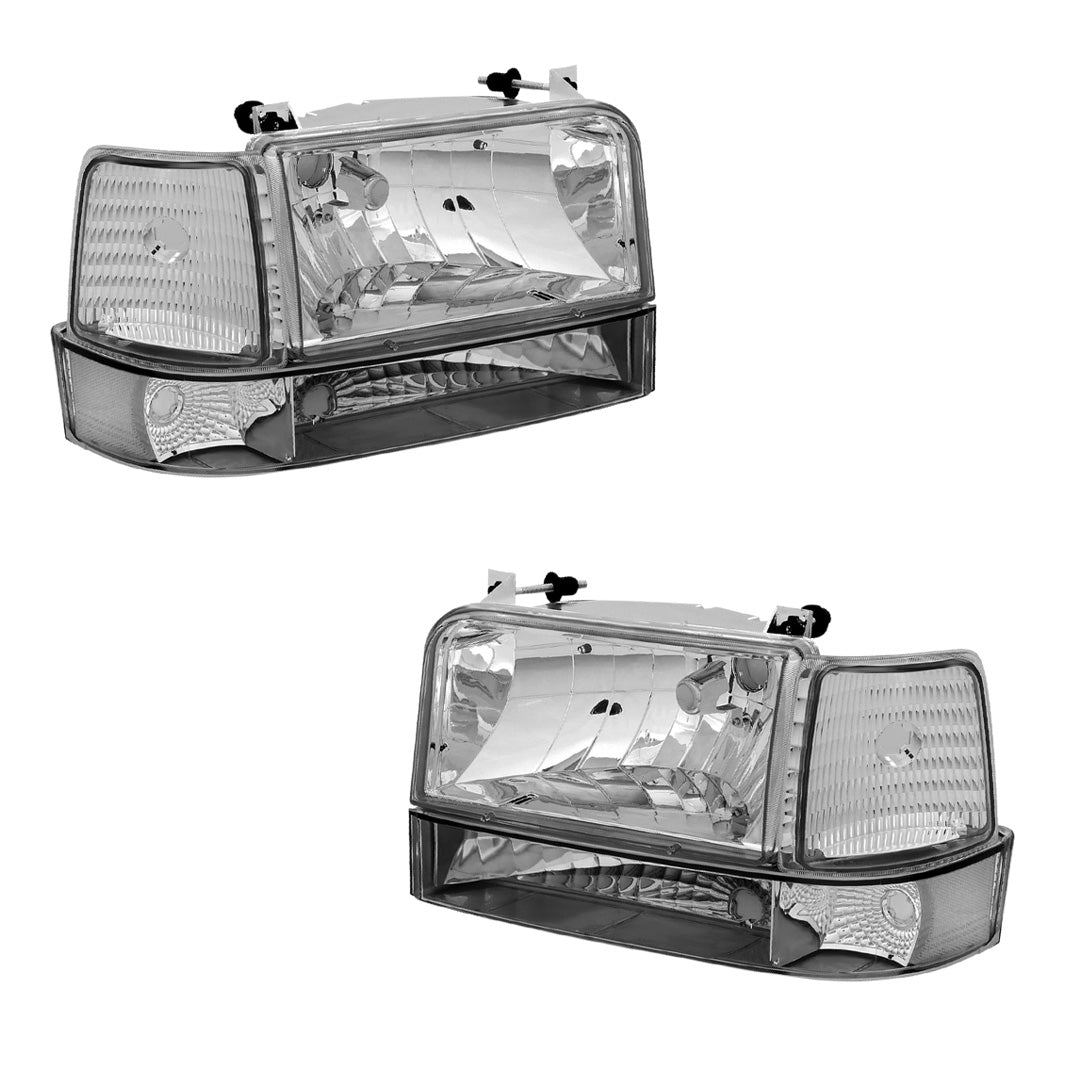 Ford F-350 (1992 - 1996) Replacement Headlights and Bumper Lights LH + RH