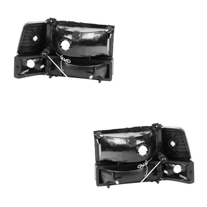 Ford F-350 (1992 - 1996) Replacement Headlights and Bumper Lights LH + RH