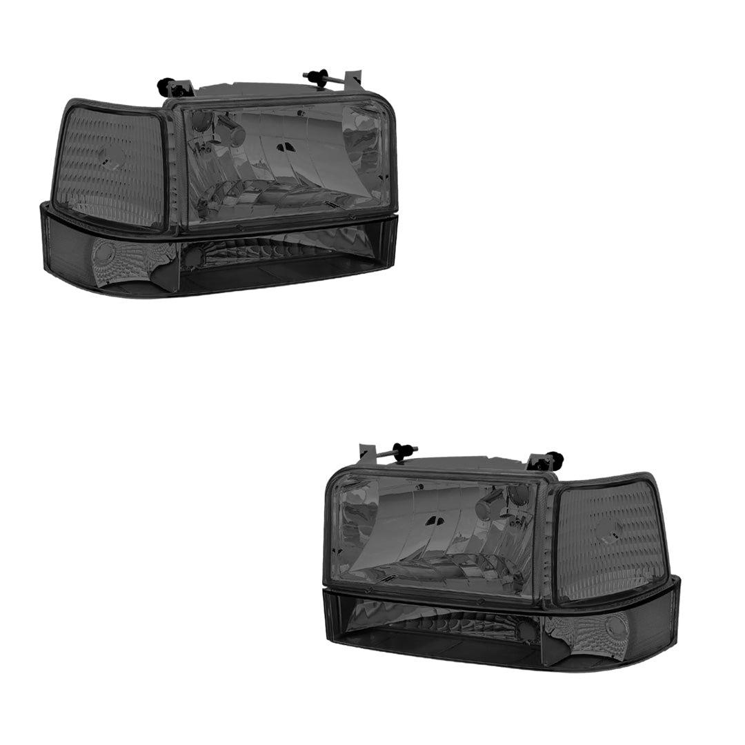 Ford F-350 (1992 - 1996) Replacement Headlights and Bumper Lights LH + RH