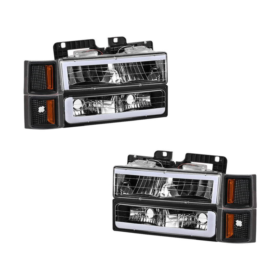 Chevrolet K1500 Cheyenne / Scottsdale / Silverado (1988 - 1993) C-LED DRL Replacement Headlights LH + RH
