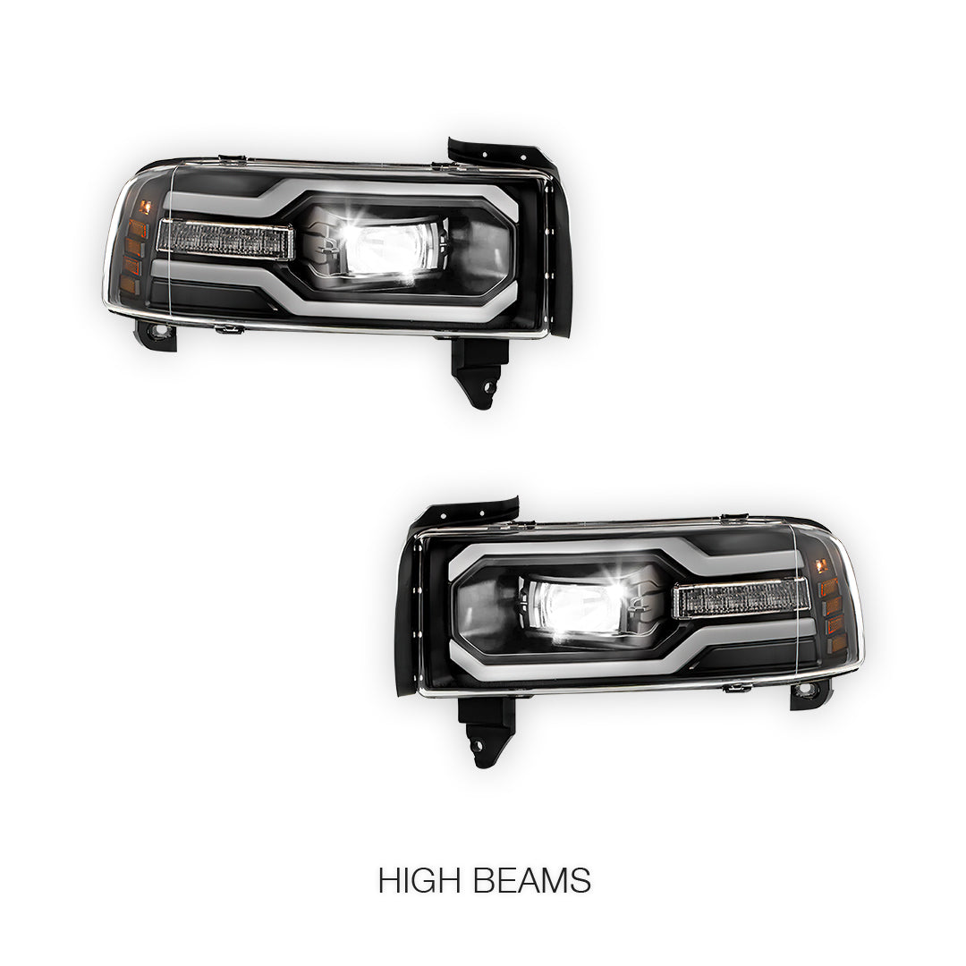 Dodge RAM 1500 (1994 - 2001) Full LED Projector Headlights LH + RH