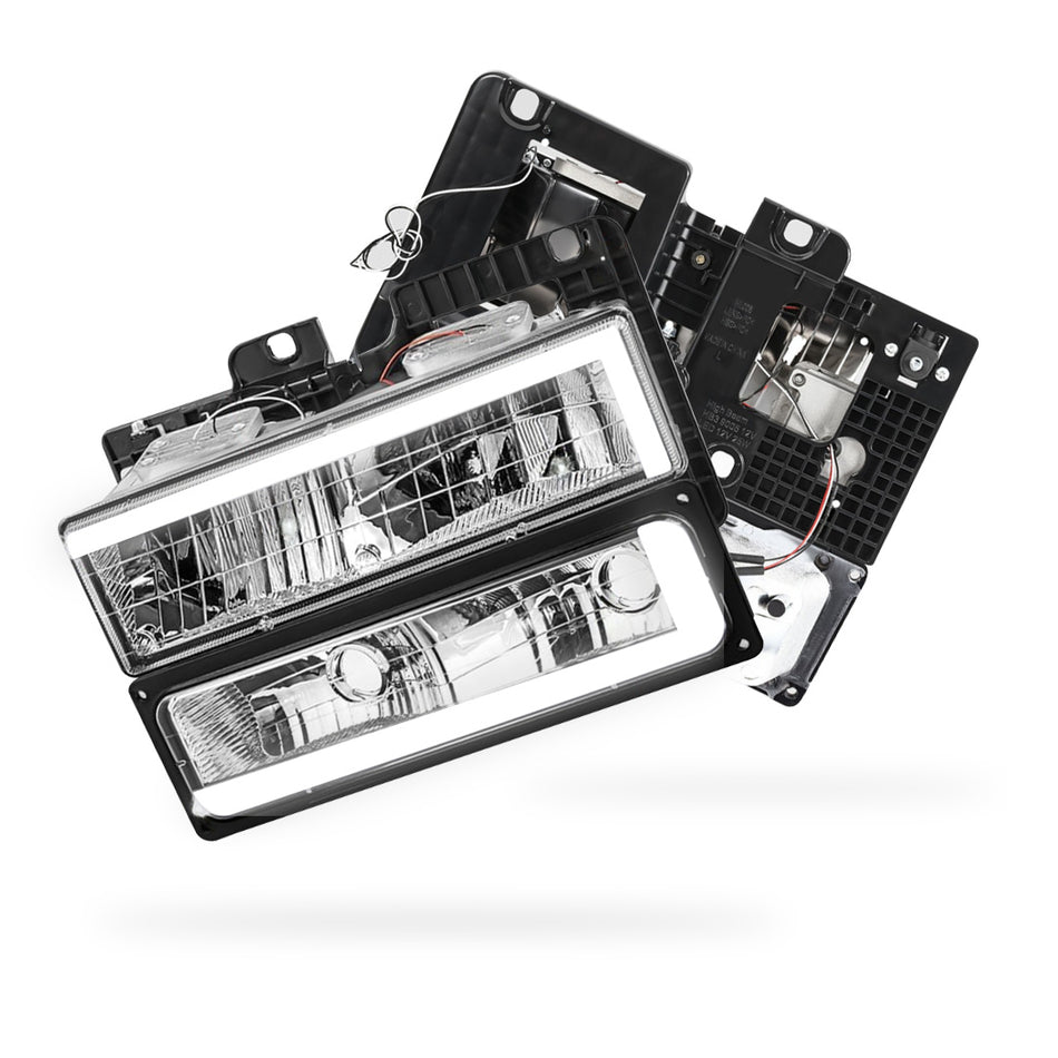 Chevrolet K1500 Cheyenne / Scottsdale / Silverado (1988 - 1999) C-LED DRL Replacement Headlights LH + RH