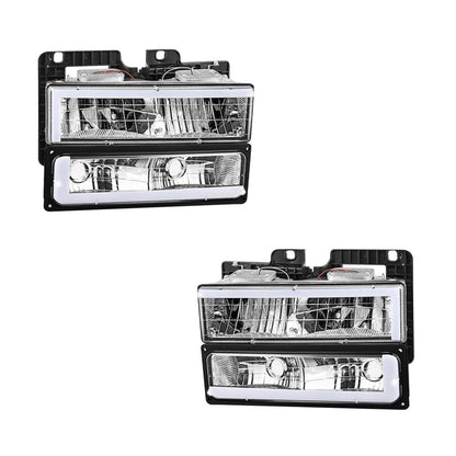 Chevrolet K1500 Cheyenne / Scottsdale / Silverado (1988 - 1999) C-LED DRL Replacement Headlights LH + RH