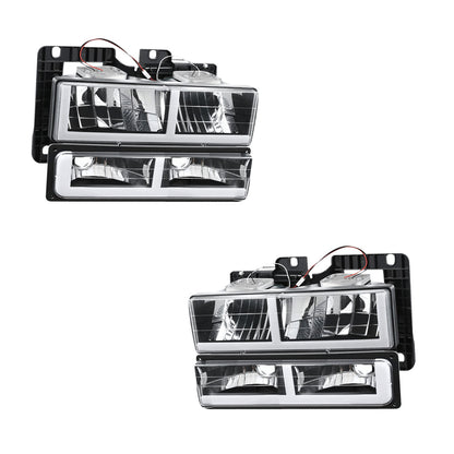Chevrolet K1500 Cheyenne / Scottsdale / Silverado (1988 - 1999) F-LED DRL Replacement Headlights LH + RH