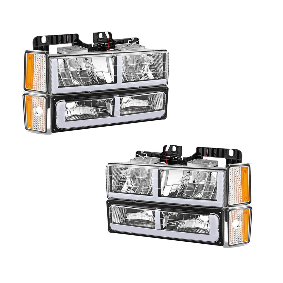 Chevrolet K1500 Suburban Cheyenne / Silverado (1992 - 1993) F-LED DRL Replacement Headlights LH + RH