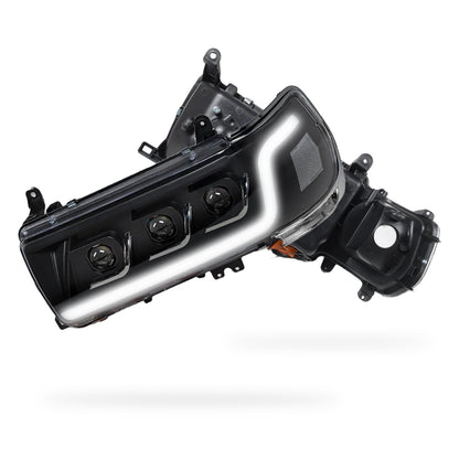 Toyota LandCruiser LC80 / FJ80 (1990 - 1998) Sequential LED DRL Black Projector Headlights LH + RH