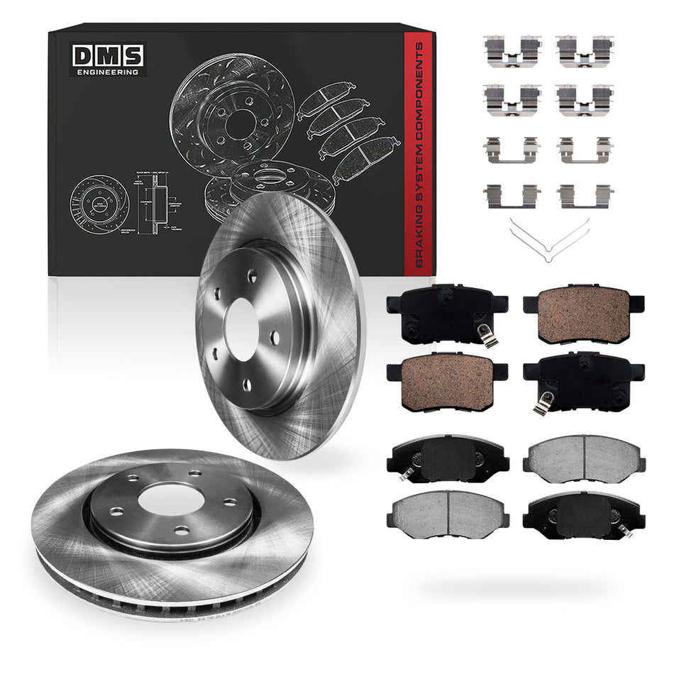 Honda Accord (2008 - 2017) Front and Rear Standard Brake Rotors and Brake Pads LH + RH