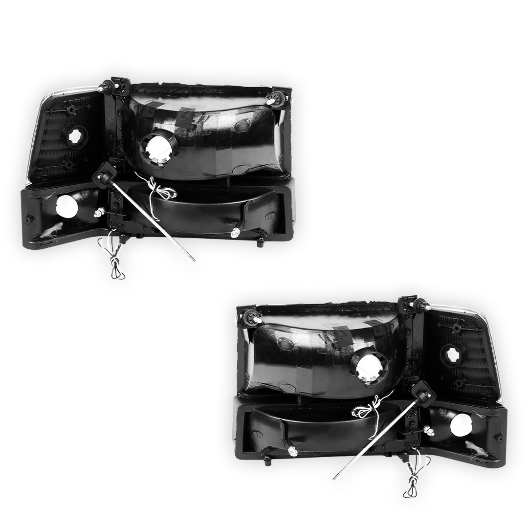 Ford F-150 (1992 - 1996) LED DRL Replacement Headlights and Bumper Lights LH + RH