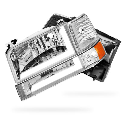 Ford F-150 (1992 - 1996) LED DRL Replacement Headlights and Bumper Lights LH + RH