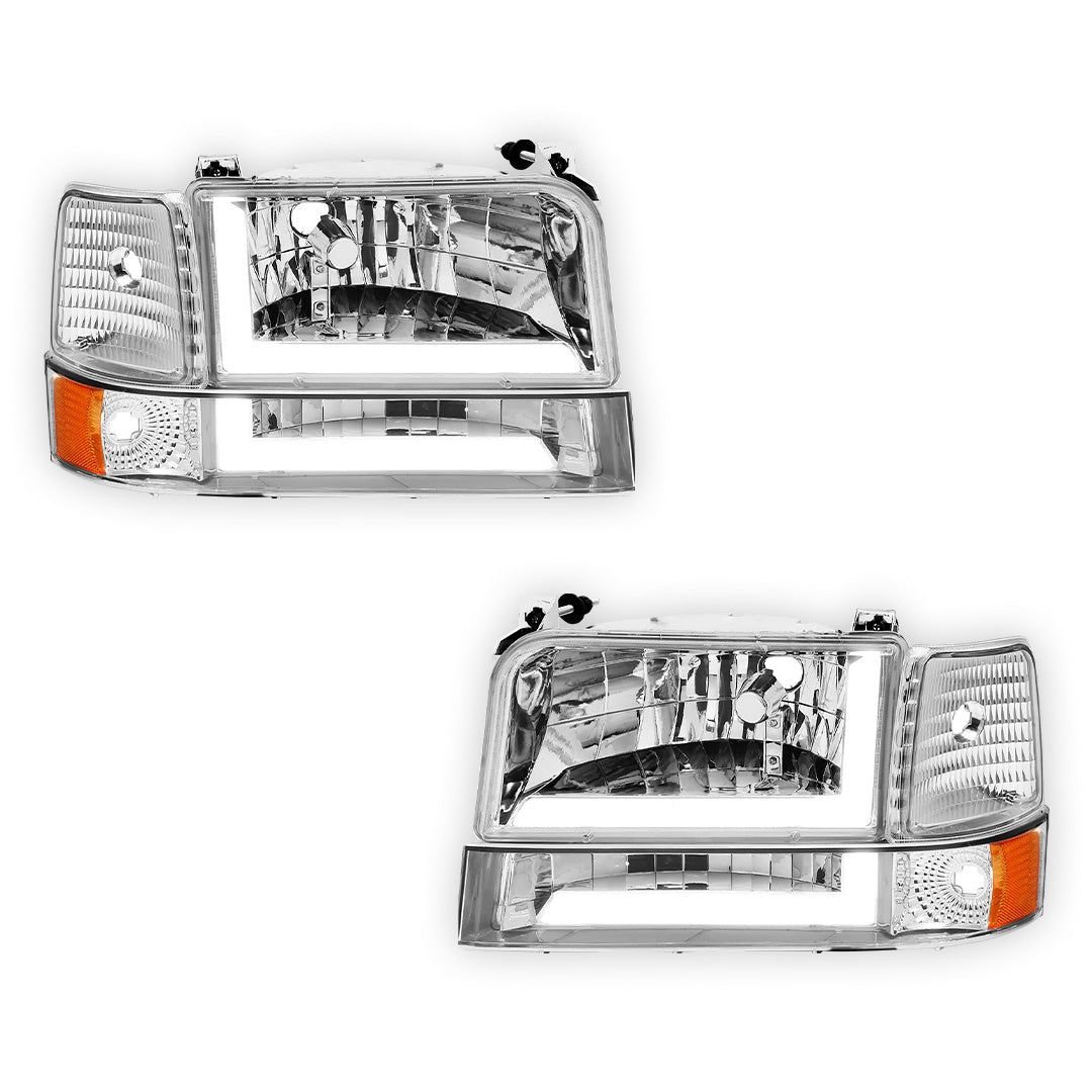Ford F-150 (1992 - 1996) LED DRL Replacement Headlights and Bumper Lights LH + RH