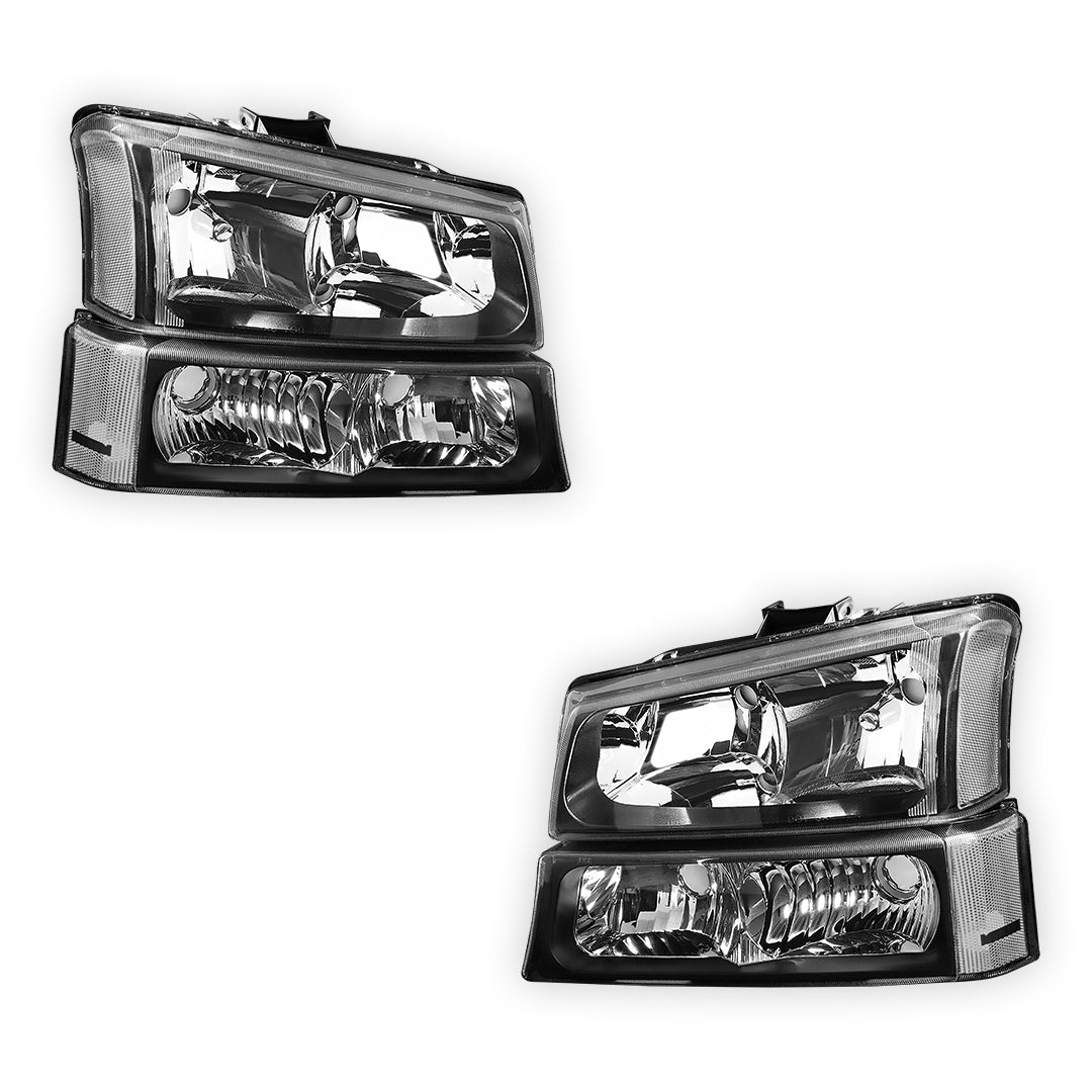 Chevrolet Avalanche 1500 LS / LT / Z66 (2003 - 2006) Replacement Headlights and Bumper Lights LH + RH