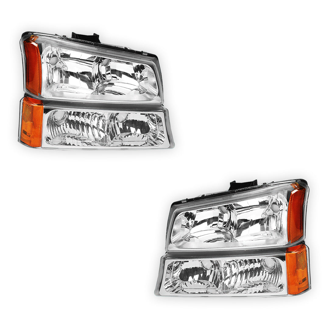 Chevrolet Avalanche 1500 LS / LT / Z66 (2003 - 2006) Replacement Headlights and Bumper Lights LH + RH