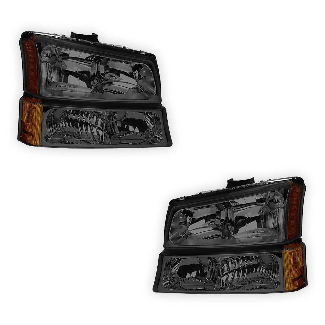 Chevrolet Avalanche 1500 LS / LT / Z66 (2003 - 2006) Replacement Headlights and Bumper Lights LH + RH