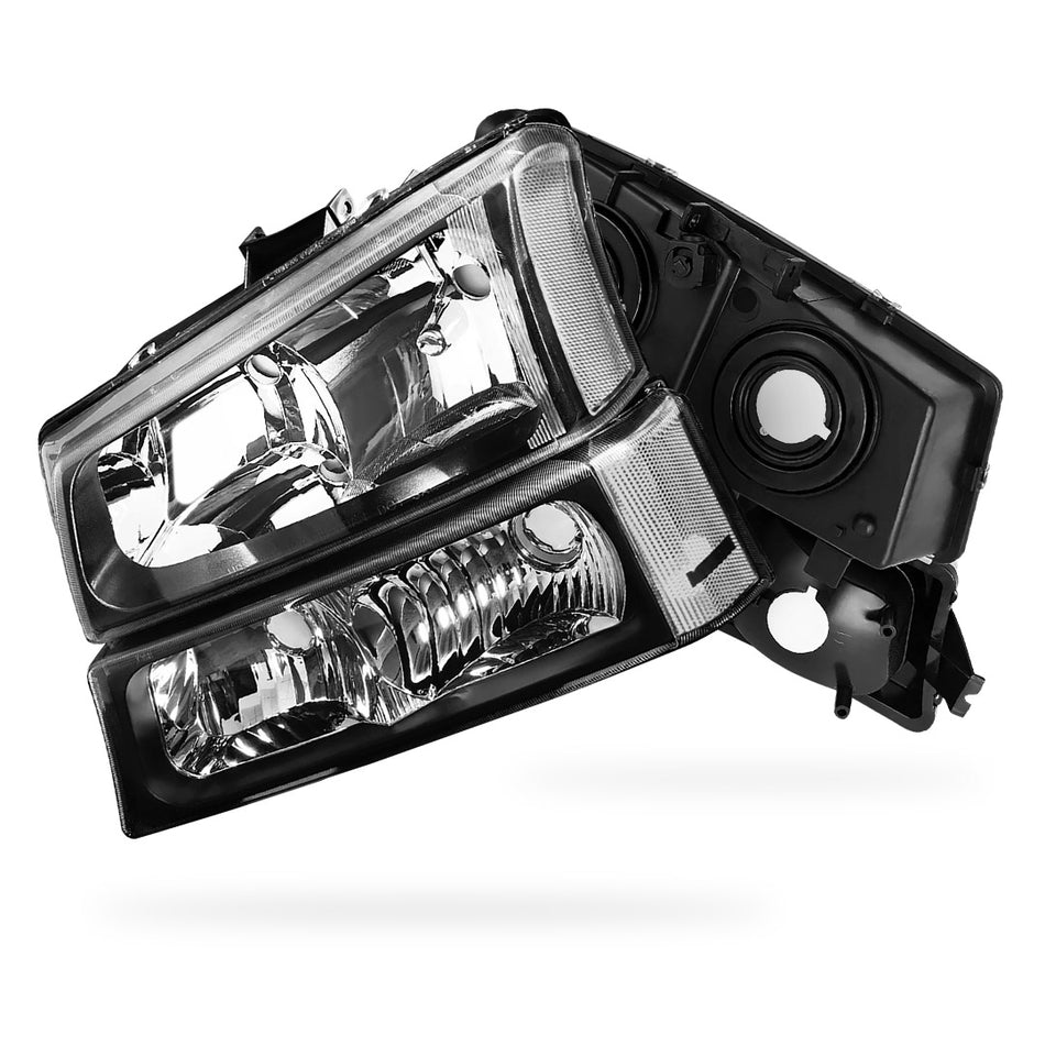 Chevrolet Silverado 3500 LS / LT / WT (2003 - 2006) Replacement Headlights and Bumper Lights LH + RH