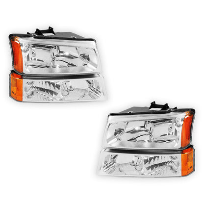 Chevrolet Silverado 1500 HD LS / LT / WT (2003 - 2006) Replacement Headlights and Bumper Lights LH + RH