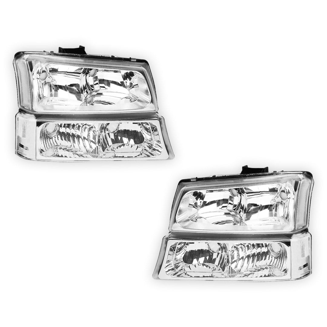 Chevrolet Silverado 2500 HD LS / LT / WT (2003 - 2006) Replacement Headlights and Bumper Lights LH + RH