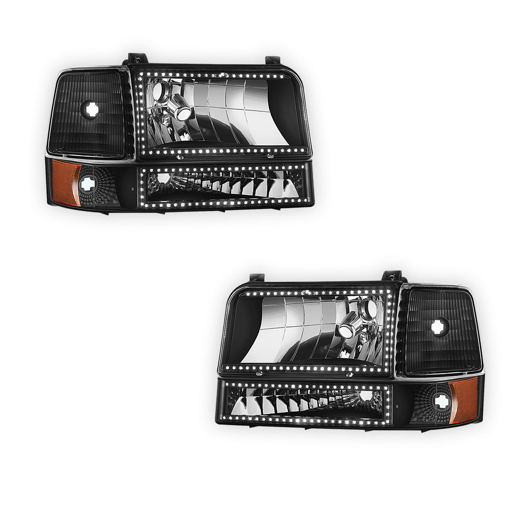 Ford F-250 (1992 - 1996) Sequential RGB LED DRL Headlights LH + RH