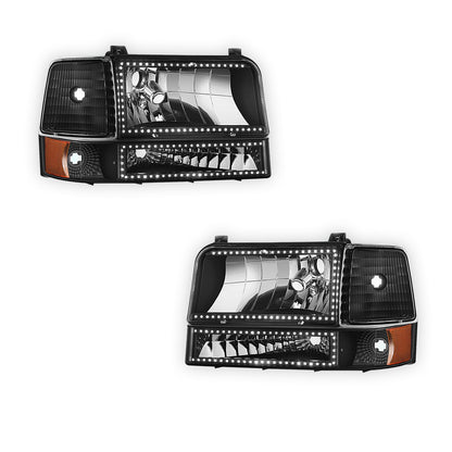 Ford F-250 (1992 - 1996) Sequential RGB LED DRL Headlights LH + RH