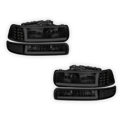 Chevrolet Silverado 1500 LS / LT / SS (1999 - 2002) LED DRL Bar Headlights LH + RH
