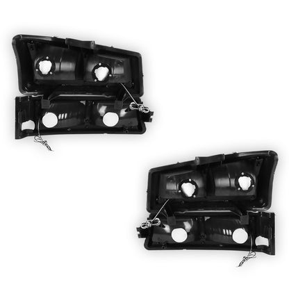 Chevrolet Silverado 2500 LS / LT / WT (2003 - 2006) F-Pattern LED DRL Replacement Headlights LH + RH