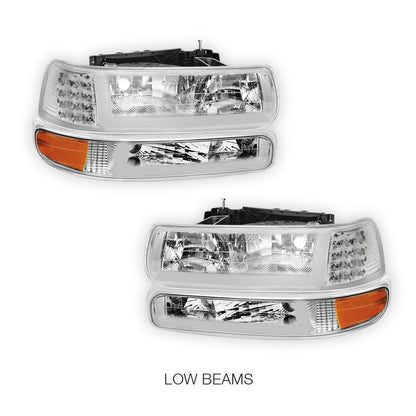 Chevrolet Silverado 2500 LS / LT (1999 - 2002) LED DRL Bar Headlights LH + RH