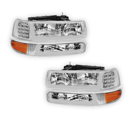 Chevrolet Silverado 2500 LS / LT (1999 - 2002) LED DRL Bar Headlights LH + RH