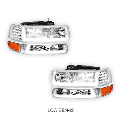 Chevrolet Silverado 2500 HD LS / LT (2001 - 2002) LED DRL Bar Headlights LH + RH