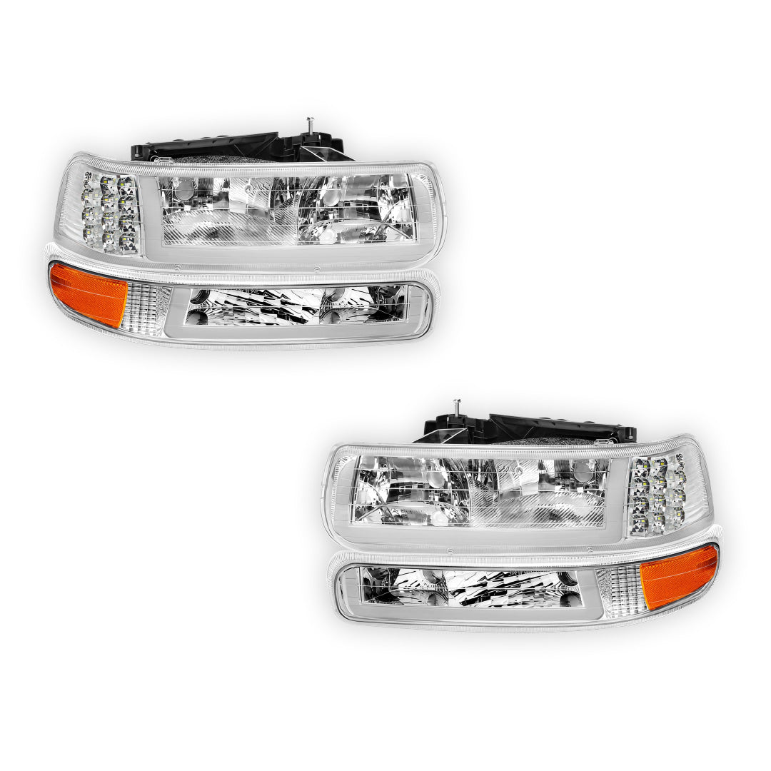 Chevrolet Silverado 2500 HD LS / LT (2001 - 2002) LED DRL Bar Headlights LH + RH