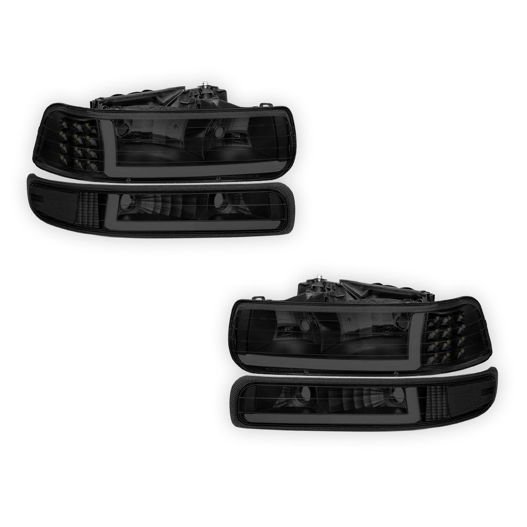 Chevrolet Silverado 2500 HD LS / LT (2001 - 2002) LED DRL Bar Headlights LH + RH