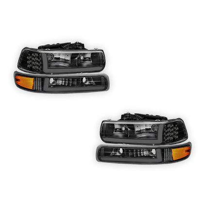 Chevrolet Silverado 3500 LS / LT / WT (2001 - 2002) LED DRL Bar Headlights LH + RH