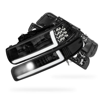 Chevrolet Silverado 3500 LS / LT / WT (2001 - 2002) LED DRL Bar Headlights LH + RH