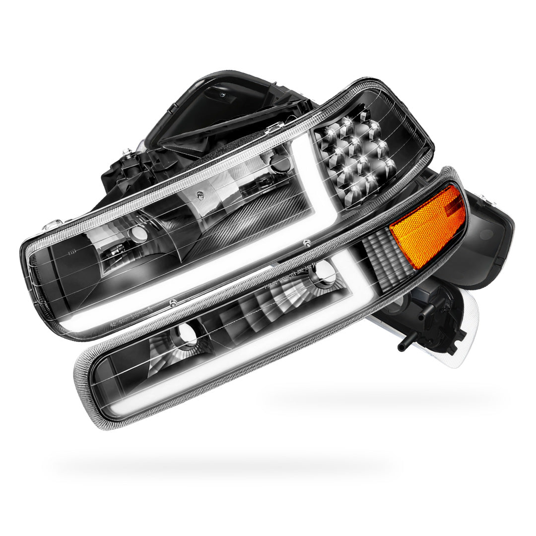 Chevrolet Suburban 1500 LS / LT / LTZ (2000 - 2006) LED DRL Bar Headlights LH + RH