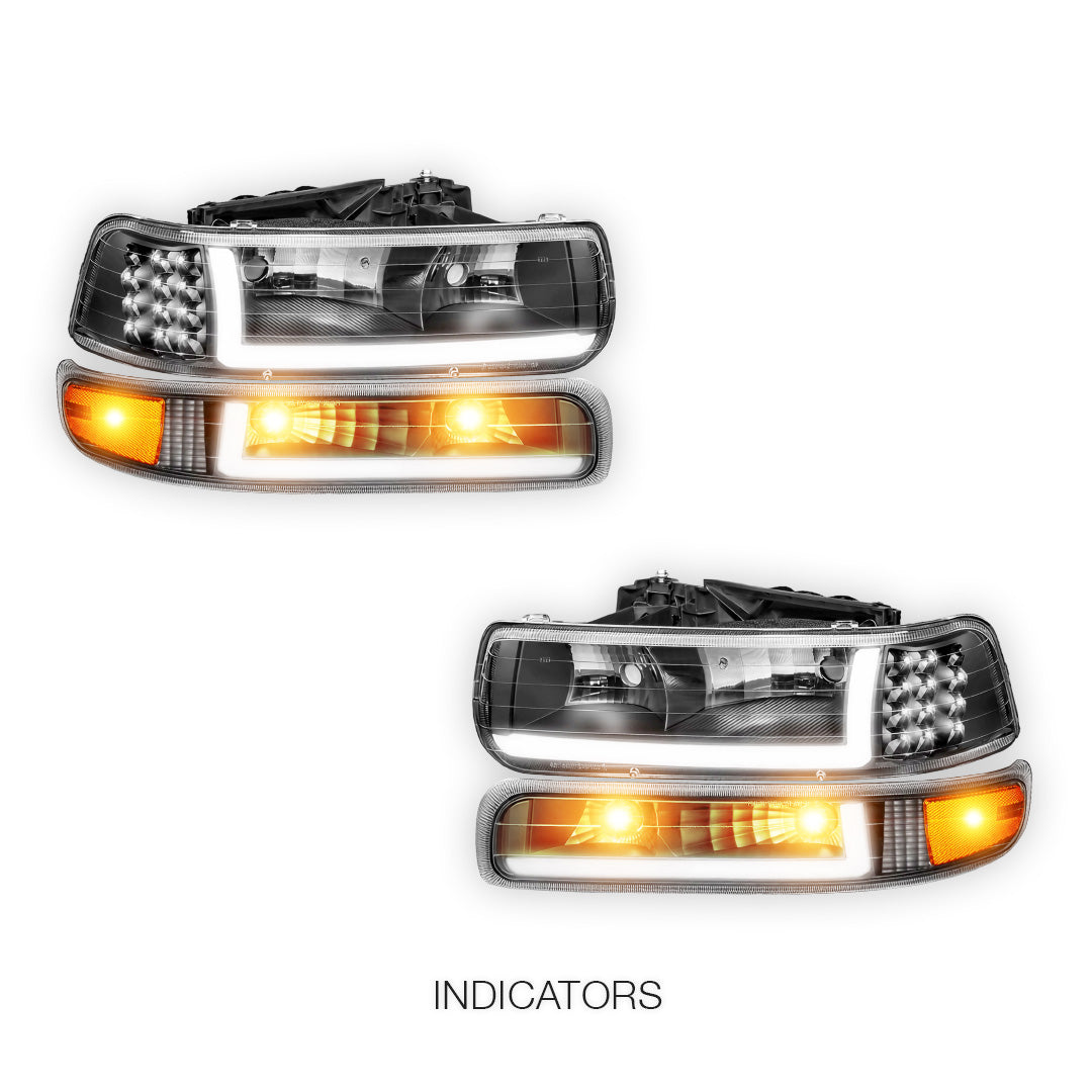 Chevrolet Suburban 1500 LS / LT / LTZ (2000 - 2006) LED DRL Bar Headlights LH + RH