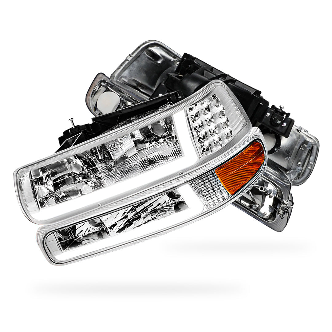 Chevrolet Suburban 2500 LS / LT (2000 - 2006) LED DRL Bar Headlights LH + RH