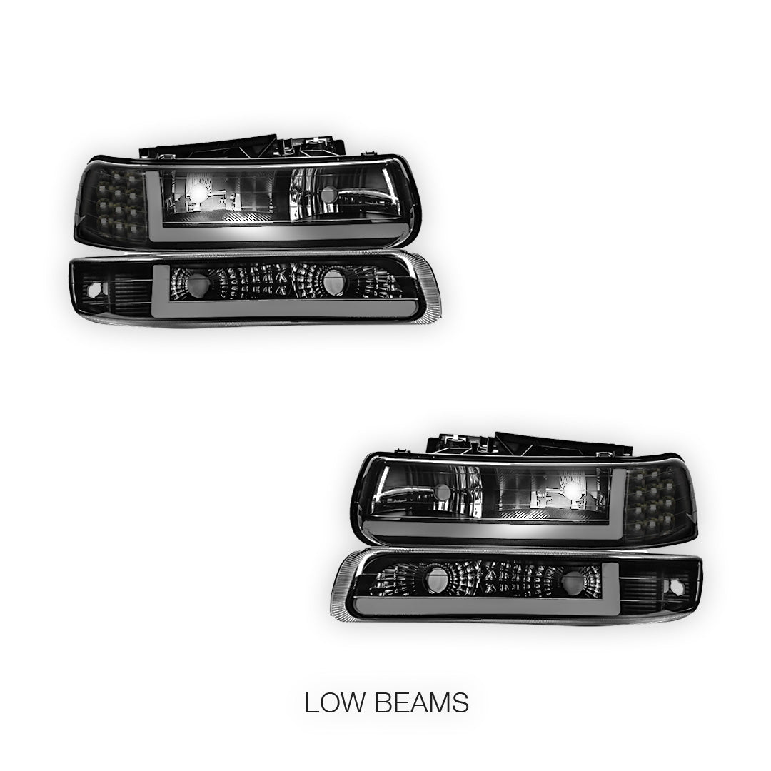 Chevrolet Suburban 2500 LS / LT (2000 - 2006) LED DRL Bar Headlights LH + RH