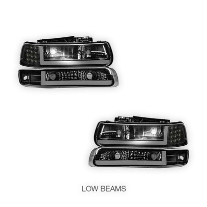 Chevrolet Suburban 2500 LS / LT (2000 - 2006) LED DRL Bar Headlights LH + RH
