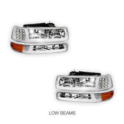 Chevrolet Suburban 2500 LS / LT (2000 - 2006) LED DRL Bar Headlights LH + RH