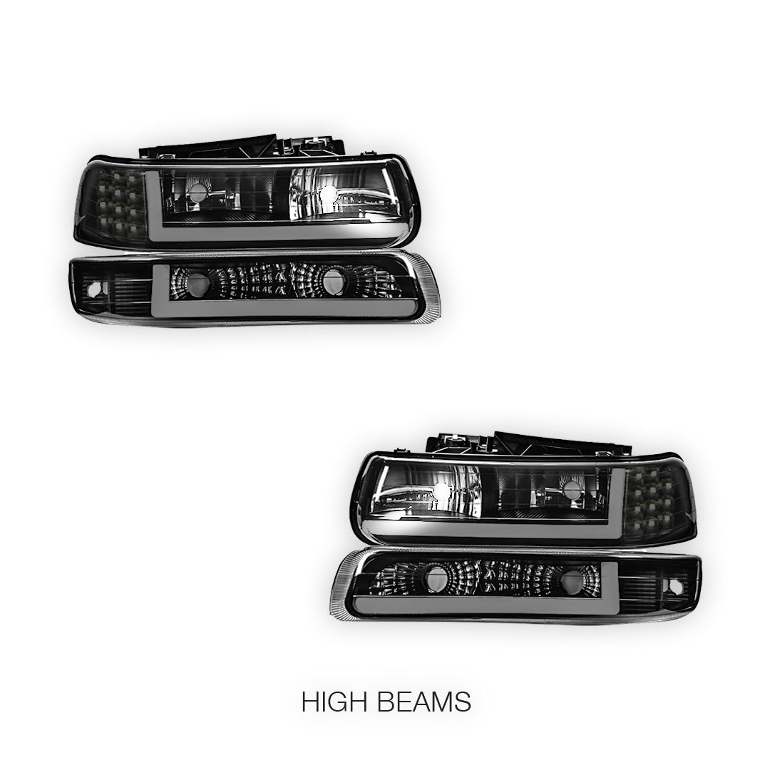 Chevrolet Suburban 2500 LS / LT (2000 - 2006) LED DRL Bar Headlights LH + RH