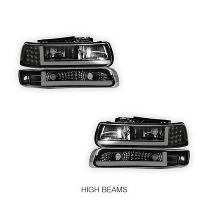 Chevrolet Suburban 2500 LS / LT (2000 - 2006) LED DRL Bar Headlights LH + RH