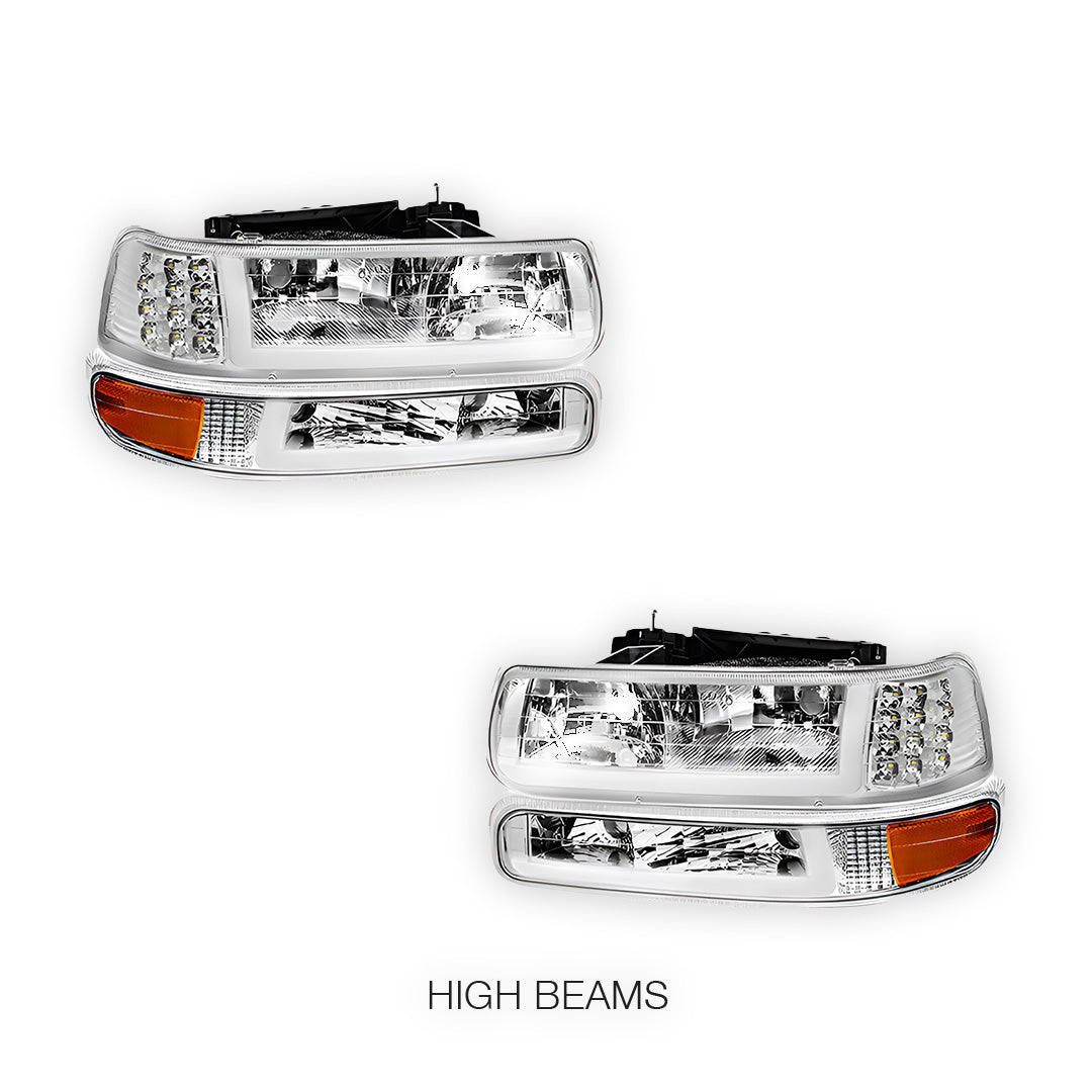 Chevrolet Suburban 2500 LS / LT (2000 - 2006) LED DRL Bar Headlights LH + RH