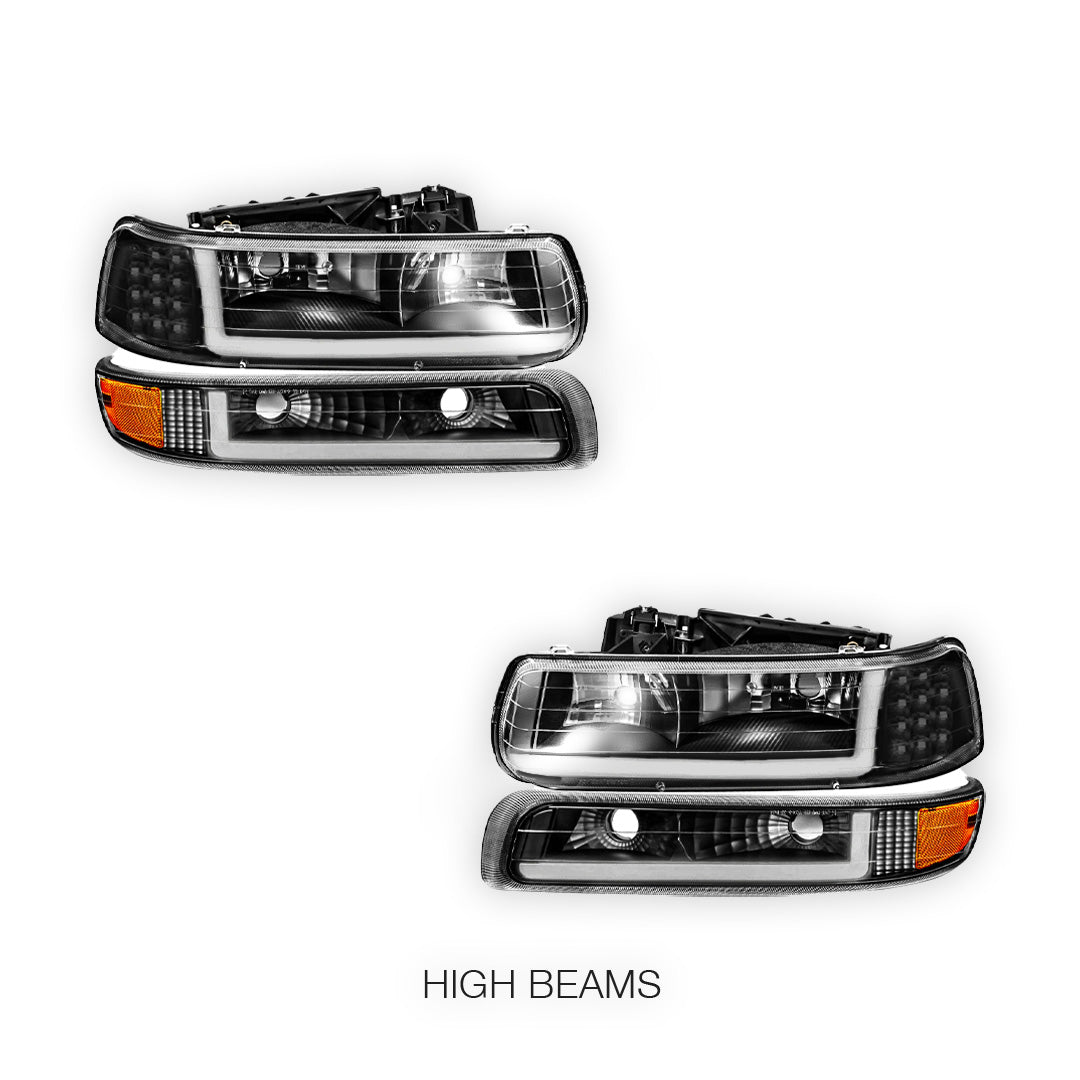 Chevrolet Suburban 2500 LS / LT (2000 - 2006) LED DRL Bar Headlights LH + RH