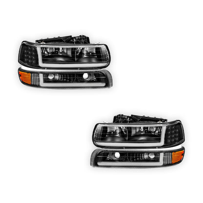 Chevrolet Suburban 2500 LS / LT (2000 - 2006) LED DRL Bar Headlights LH + RH