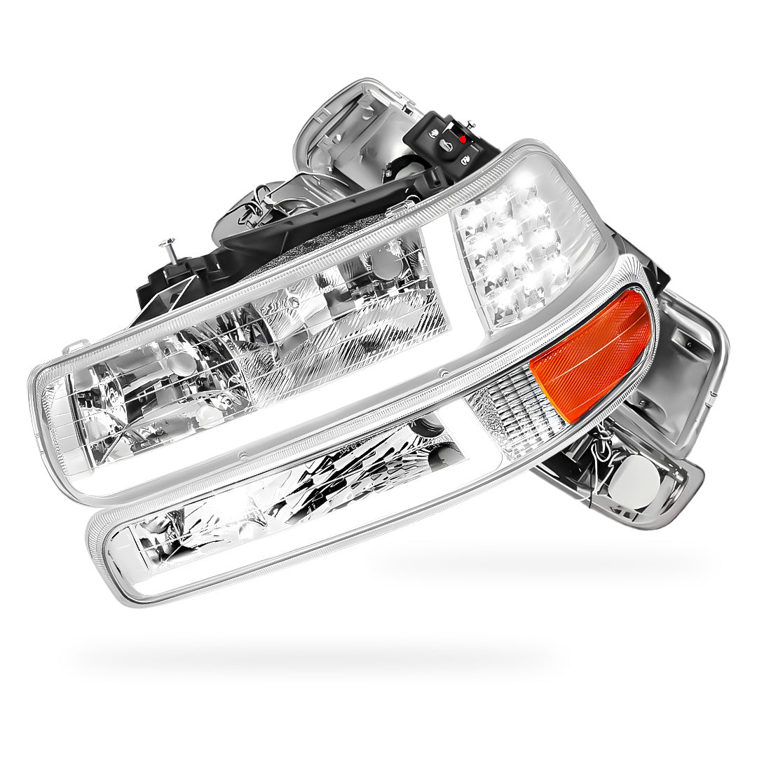 Chevrolet Tahoe LS / LT (2000 - 2006) LED DRL Bar Headlights LH + RH